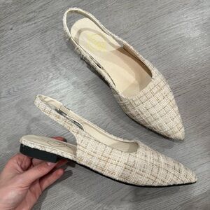 Chic Cream Slingback Loafers
